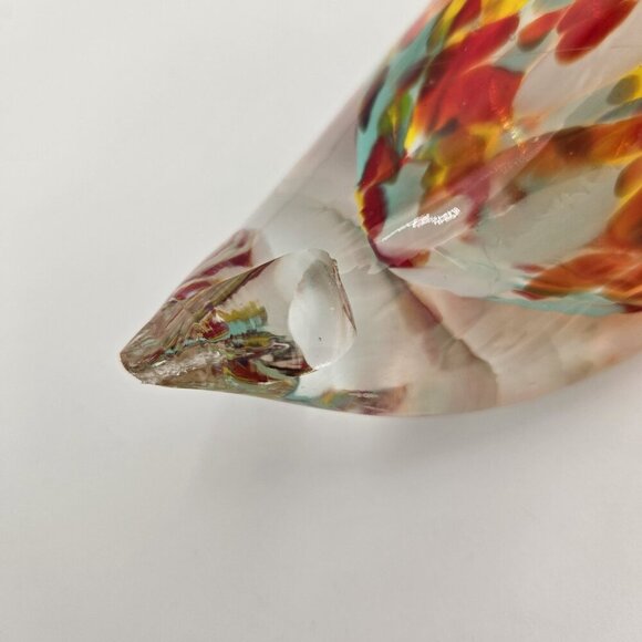 Pair Of Vintage Murano Style Italian Art Glass Slipper Heel Shoe Multicolor Chip - Picture 7 of 14